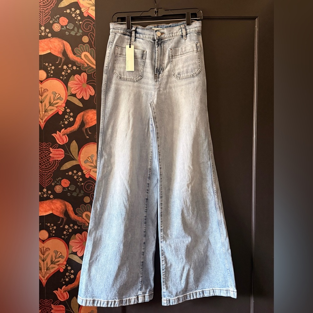 NWT Habitual High Waist Wide Leg Jeans Front Pockets Size 25 26 (runs Large)